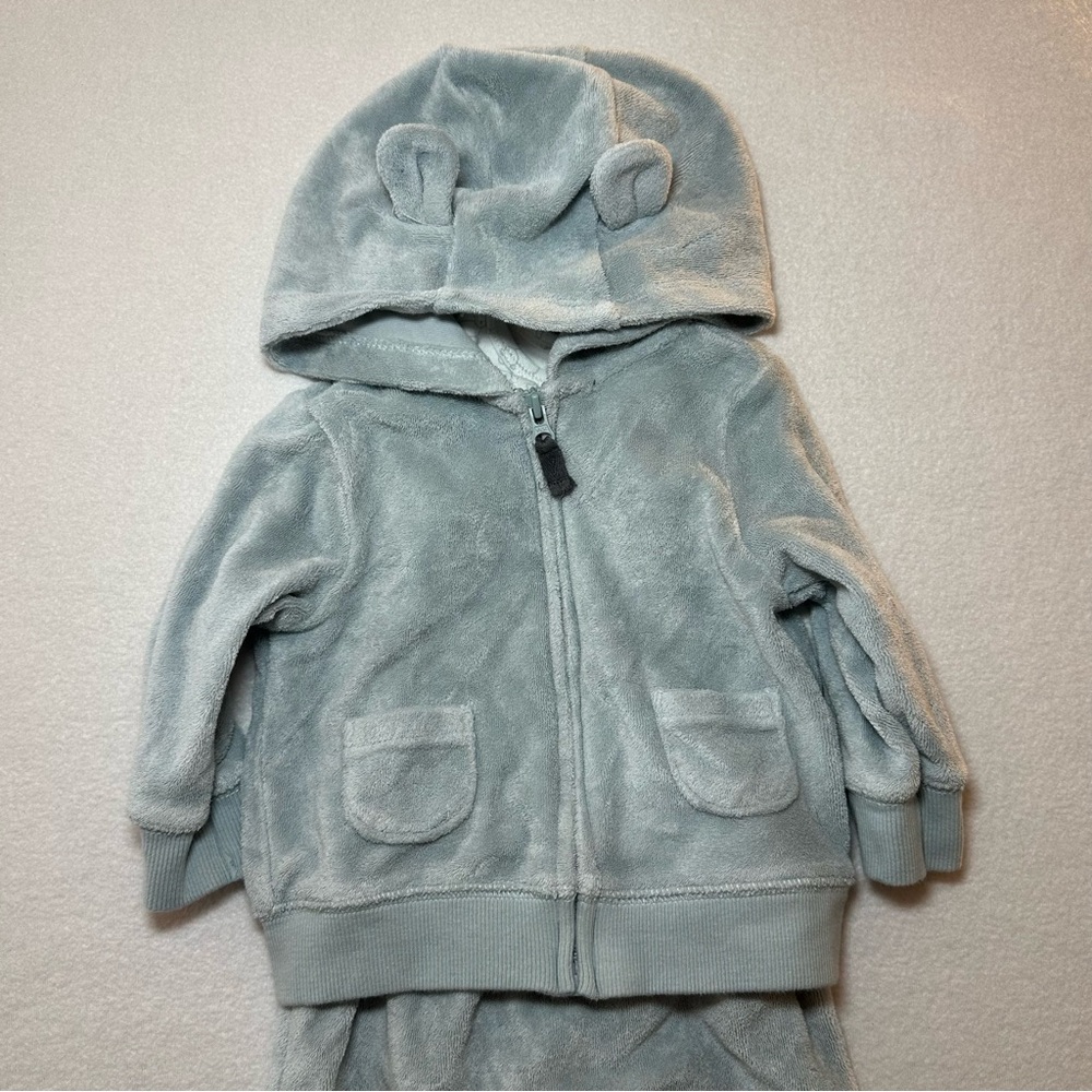 Carter's Baby Boy Outfit Bundle 3M Blue Animal Theme Hoodie Zip Up 4 Piece - Picture 9 of 9
